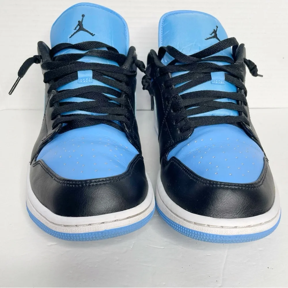 Nike Air Jordan 1 Low Shoes Black University Blue 553558-041 Men's Size 14